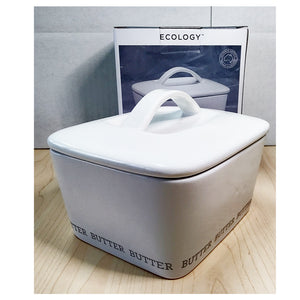 ECOLOGY EC15927 Abode Butter Dish & Lid 14.5CM x 12CM x10CM White