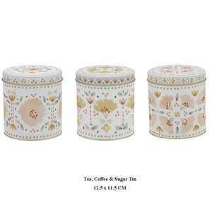 Ecology Clementine 3 Tins Set for Coffee Tea & Sugar with Gift Package