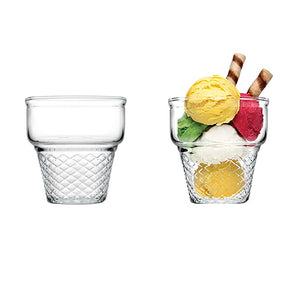 Pasabahce Iceville Glass Ice Cream Cup 245 ml set of 3 Stackable cup