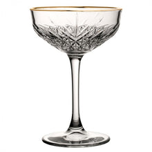 Pasabahce Timeless Champagne Saucer with Gold Rim 255ml Set of 4