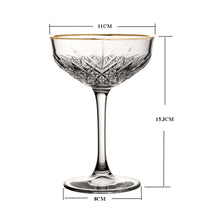 Pasabahce Timeless Champagne Saucer with Gold Rim 255ml Set of 4