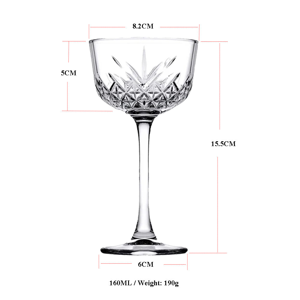 Pasabahce Timeless Nick & Nora Glass 160ml Set of 4