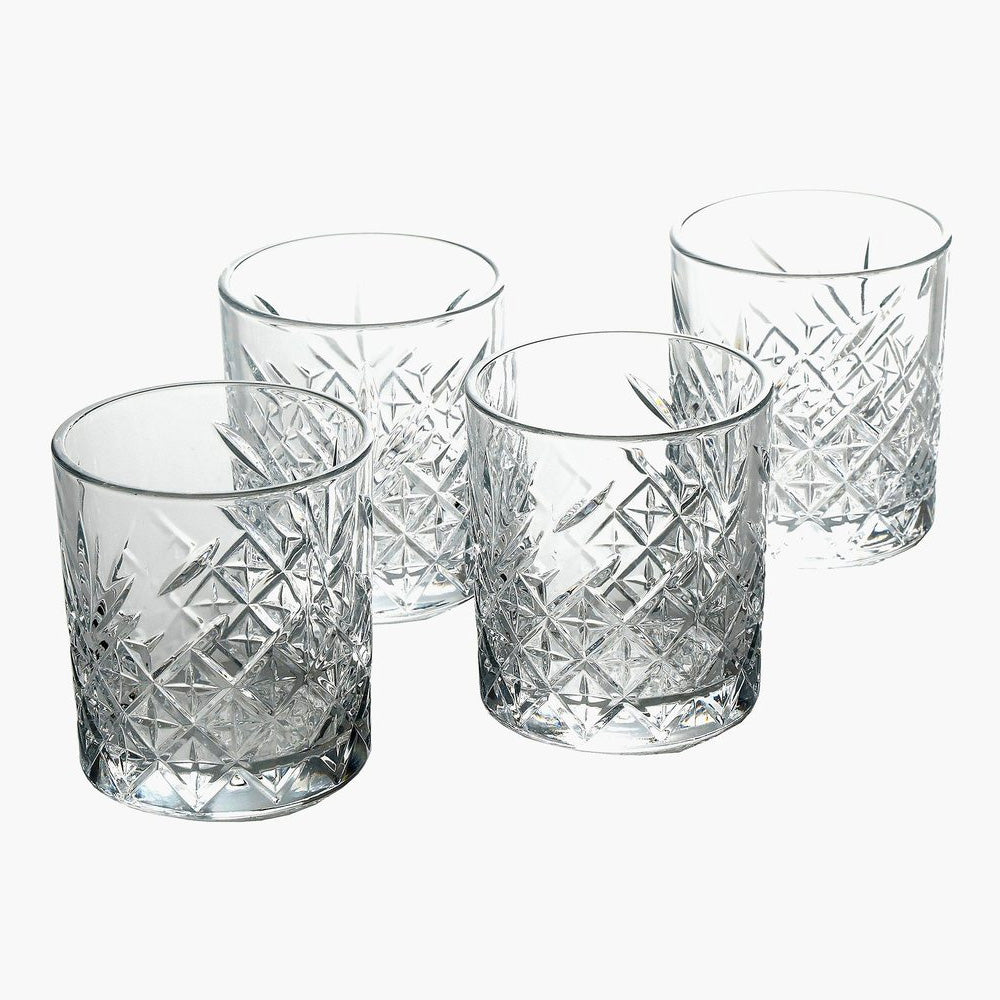 NEW Pasabahce Timeless DOF Whisky Tumbler 345 ml Set of 4