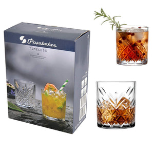 NEW Pasabahce Timeless DOF Whisky Tumbler 345 ml Set of 4