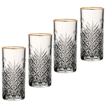 Timeless HI BALL 450ml tempered glasses with Gold Rim Set of 4