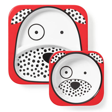 Skip Hop Zoo Melamine Bowl & Plate Set - Dalmatian
