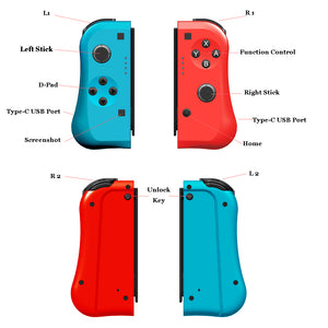 Joy pad Wireless Joy con game Controller spare pair Nintendo Switch - Red & Blue