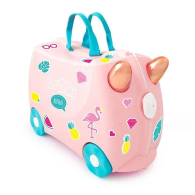 Trunki original innovative Ride On Suitcase for kids age 3+ Flossi Flamingo