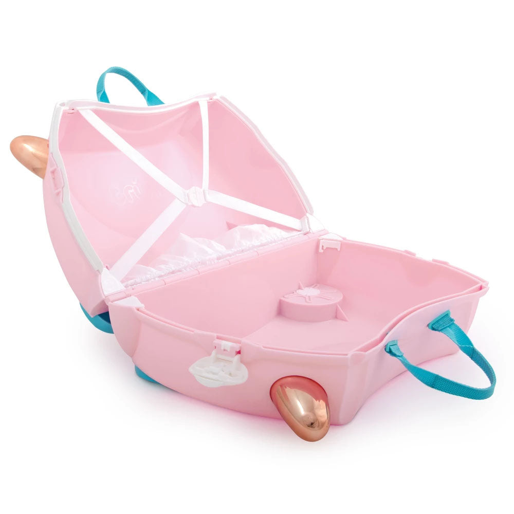 Trunki original innovative Ride On Suitcase for kids age 3+ Flossi Flamingo