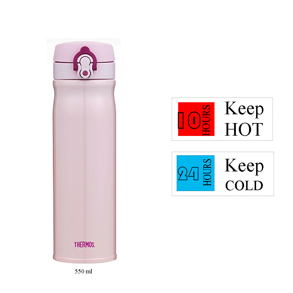 Thermos Direct Drink Bottle 550ml Stainless Steel Vacuum Insulated Flask - Pink